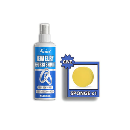 Jewelry Polish and Oxidation Remover 1.86oz with Sponge – Restores Luster on Gold Silver Bracelets Necklaces Rings and All Metal Jewelry Surfaces – Brightening Cleaner and Metal Polish