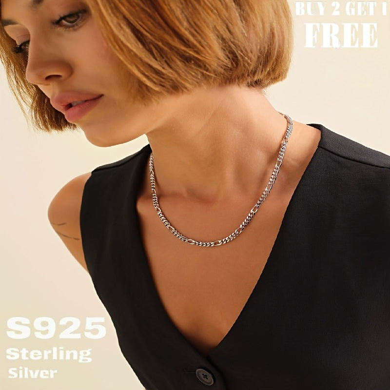 925 Sterling Silver Figaro Chain Necklace – 6mm Wide, 18 to 24 Inch, Unisex Men & Women, Includes Gift Box – Classic Silver Chain for Everyday Wear & Gifting