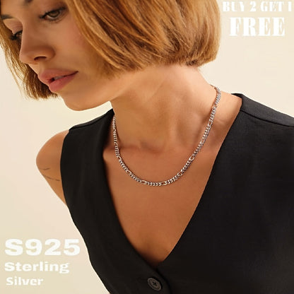 925 Sterling Silver Figaro Chain Necklace – 6mm Wide, 18 to 24 Inch, Unisex Men & Women, Includes Gift Box – Classic Silver Chain for Everyday Wear & Gifting