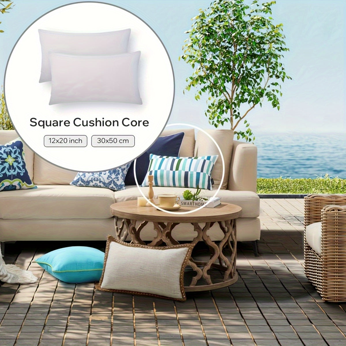 Square Pillow Inserts – Hypoallergenic New Fiber Fill, White Cushion Inserts for Sofa, Bed & Patio, 14–20 Inch, 1/2/4 Pack, Ideal for Bedroom, Living Room, Office & Outdoor Decor