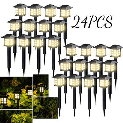 Solar Outdoor Lights LED Garden Path Lights IP44 Waterproof Landscape Lighting for Sidewalk Driveway Lawn Yard Courtyard – Warm White, Pack of 6, 12 or 24 – Christmas & Holiday Decor