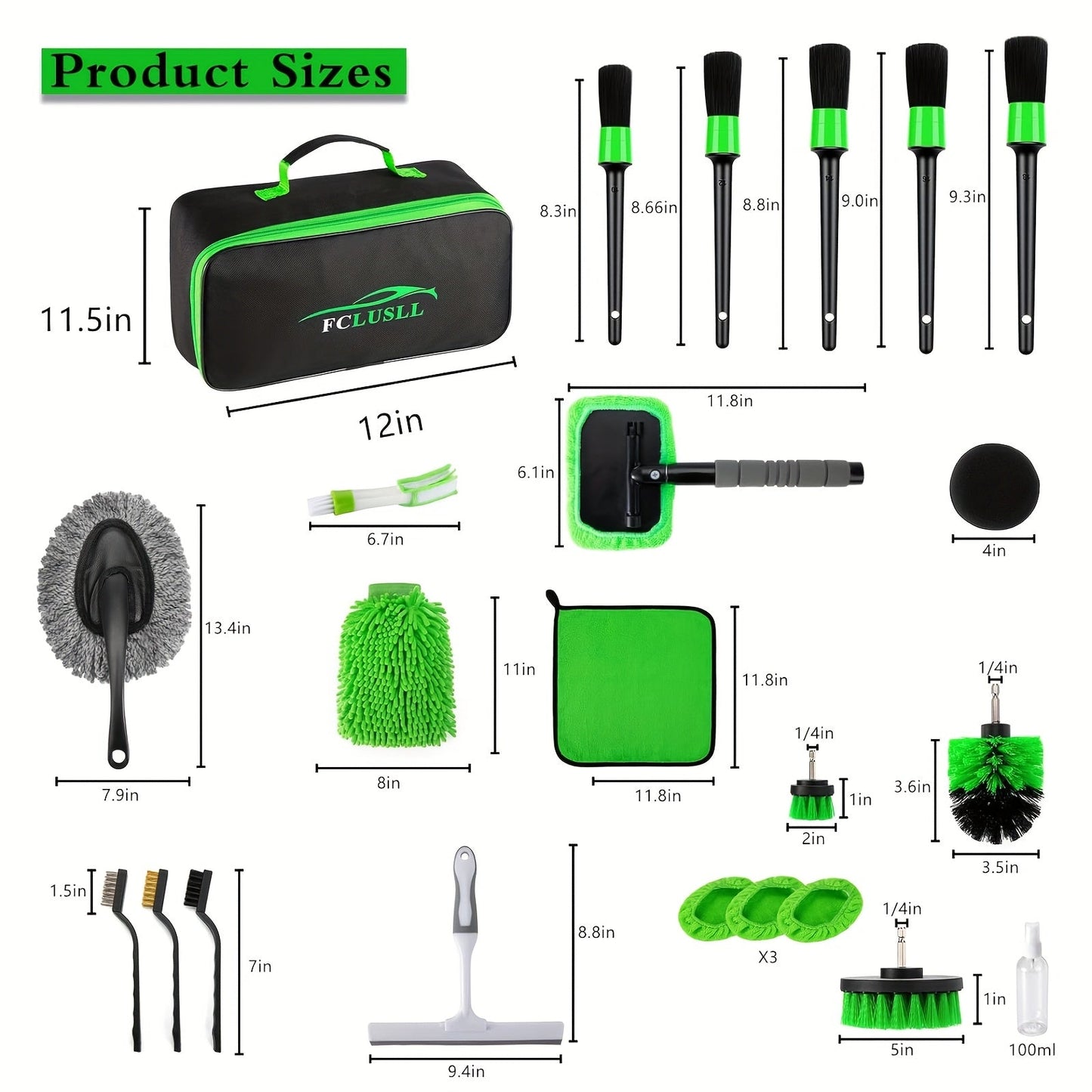 Car Cleaning Kit 17-35 Piece – Portable Vacuum Cleaner, Windshield Cleaning Tool, Drill Brush Set & Interior Brush Set for Full Car Detailing, Holiday Gift for Family & Friends