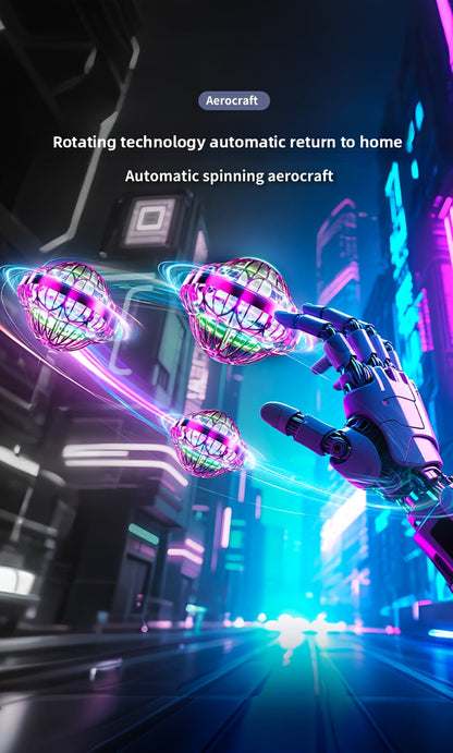 Smart Sensor UFO Hovering Flying Ball Toy Hexagonal Spinning Saucer Drone Autonomous Flight Hand Controlled Indoor Flying Robot Kids Adults Birthday Christmas Gift Blue Purple Red