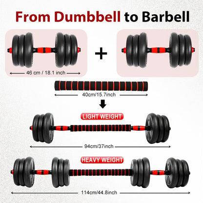 Adjustable Dumbbell Set 22 lb & 44 lb – 3-in-1 Quick-Adjust Free Weights for Home Gym, Strength Training, Full-Body Workouts, Space-Saving Compact Fitness Equipment for Men & Women