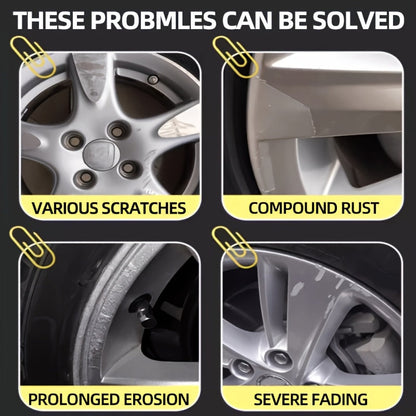 Car Wheel Scratch Repair Kit 30g Professional Hub Refinishing Compound for Aluminum Steel Rims Metal Shine Rejuvenator Long-Lasting Protective Layer Includes Sponge