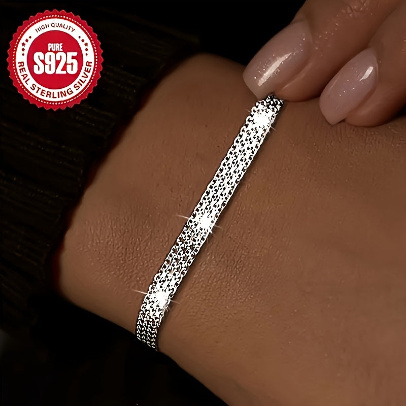 S925 Silver Braided Bracelet Set 4pcs Boho Vintage Stackable Bangles Silver Plated Layering Bracelets for Women Daily Wear Valentine Gift