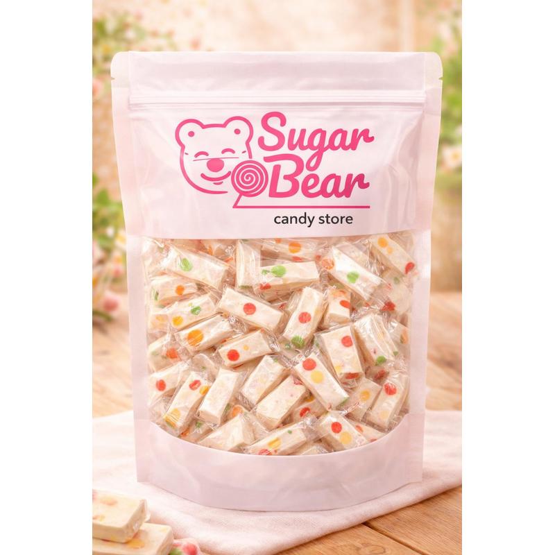 Original Jujube Nougat Candy Soft Chewy Nougat Colorful Jelly Pieces Individually Wrapped Sweet Snack Gift 8oz 1lb 3lb