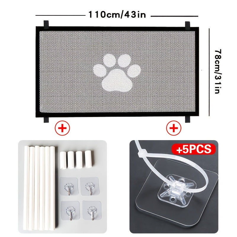 Portable Folding Pet Gate Dog Safety Barrier Fence – Foldable Mesh Isolation Net for Indoor Doorways, Stairs & Rooms, Available in Small & Large Sizes