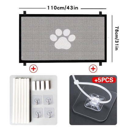 Portable Folding Pet Gate Dog Safety Barrier Fence – Foldable Mesh Isolation Net for Indoor Doorways, Stairs & Rooms, Available in Small & Large Sizes