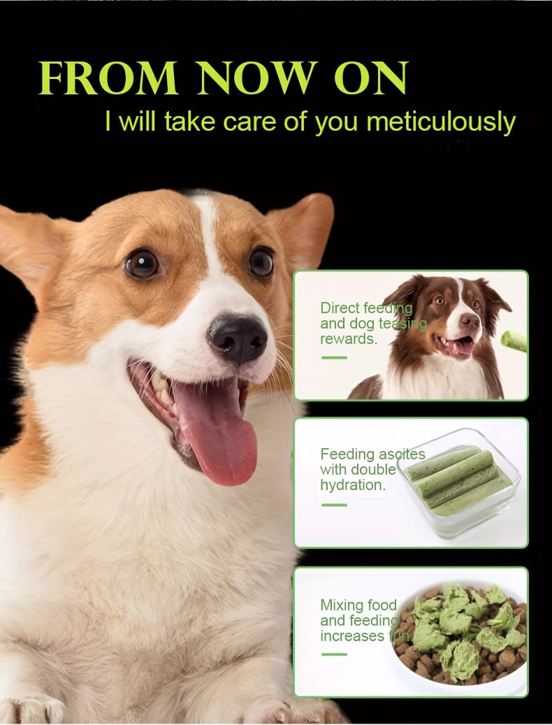 15pcs Dog Grass Stick Chews – Natural Teeth Cleaning Chewable Treats, Breath Freshener, High Fiber Digestive Health Snack Made with Grass & Meat – Healthy Dog Treat for All Breeds