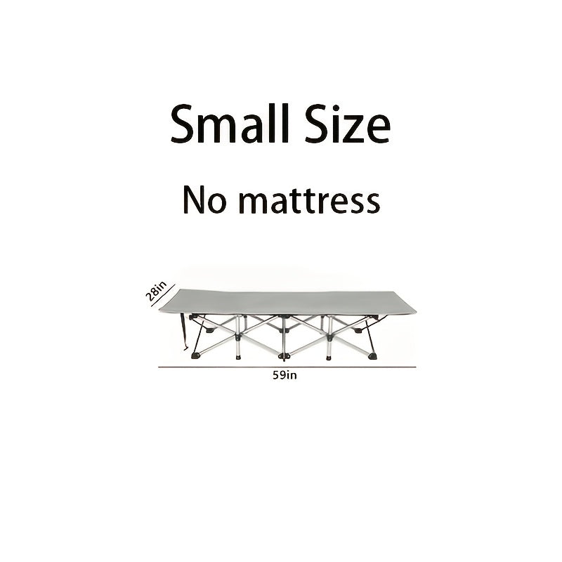 Portable Folding Camping Cot for Adults - Double Layer Oxford Fabric, Heavy Duty 500/600/700 LBS, Foldable Outdoor Camping Bed with Carrying Case for Beach, Nap, Travel, Black & Gray
