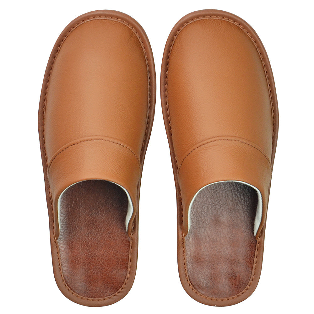 Wide Width Genuine Leather Slippers Indoor Non-Slip Oversized Slides for Men and Women All Seasons Casual House Shoes Black Grey Brown Navy Burgundy Red Purple Orange US 5.5-14