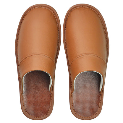 Wide Width Genuine Leather Slippers Indoor Non-Slip Oversized Slides for Men and Women All Seasons Casual House Shoes Black Grey Brown Navy Burgundy Red Purple Orange US 5.5-14