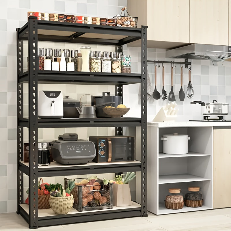 Heavy Duty 5-Tier Metal Shelving Unit 2000LBS Garage Storage Rack | 72"H & 60"H Adjustable Steel Shelf for Garage, Basement, Pantry, Closet, Utility Room – Black