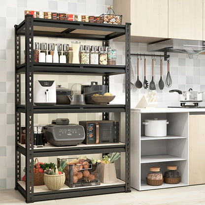 Heavy Duty 5-Tier Metal Shelving Unit 2000LBS Garage Storage Rack | 72"H & 60"H Adjustable Steel Shelf for Garage, Basement, Pantry, Closet, Utility Room – Black