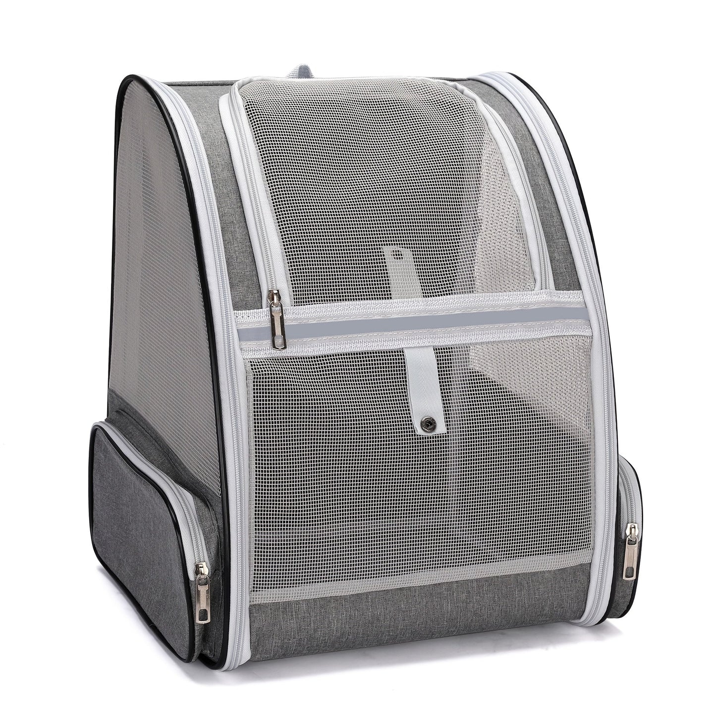 Foldable Ventilated Pet Carrier Backpack for Cats & Dogs – PVC Mesh Airflow, Chest Harness, Removable Mat, Fits Cats up to 18 lbs & Dogs up to 15 lbs, for Travel, Hiking, Flights & Car Rides