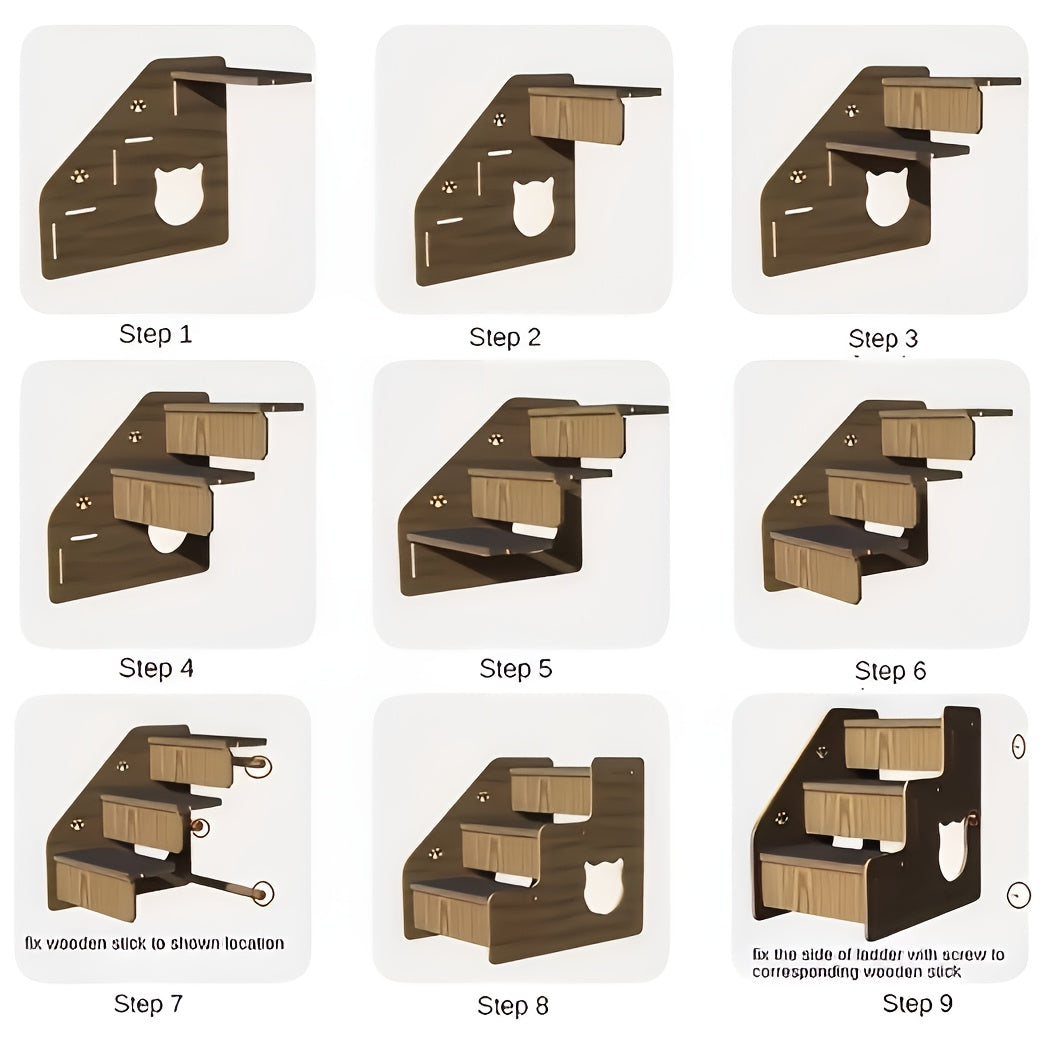 Non-Slip Pet Stairs for Bed and Couch - 3 or 5 Step Dog Steps with Safety Rails and Ramp Design, 15 Inch Height for Small Dogs Cats and Senior Pets, Lightweight Portable Pet Steps