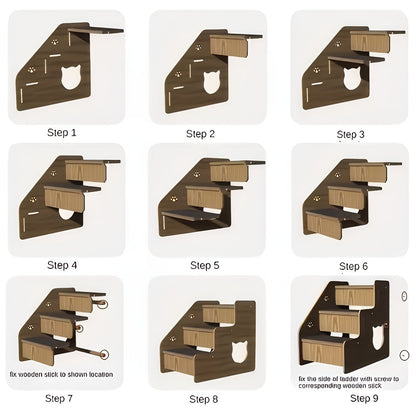 Non-Slip Pet Stairs for Bed and Couch - 3 or 5 Step Dog Steps with Safety Rails and Ramp Design, 15 Inch Height for Small Dogs Cats and Senior Pets, Lightweight Portable Pet Steps