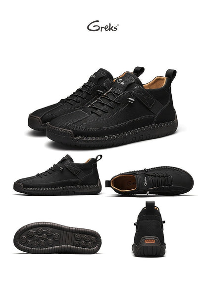 Men's Slip-On Ankle Boots Lightweight Mid-Top Loafers Cushioned Sole Non-Slip for Walking Driving Casual Office Semi-Formal Spring Fall EU 34.5-48