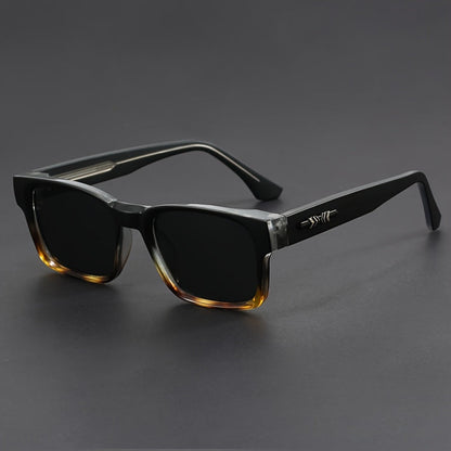 Chic Square Fashion Glasses with Black Frame & Leopard Print Accents, Durable TR90 Japanese-Inspired Thick Frame Eyewear, Versatile Everyday Style Accessory