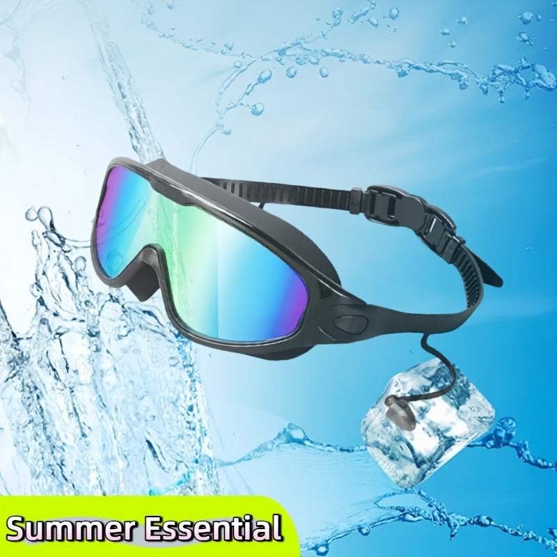 Anti-Fog Swim Goggles 2-Pack with Earplugs, Nose Clip & Waterproof Bag – UV Protection Swimming Goggles for Men, Women & Teens, Outdoor Pool & Water Sports Accessories Kit