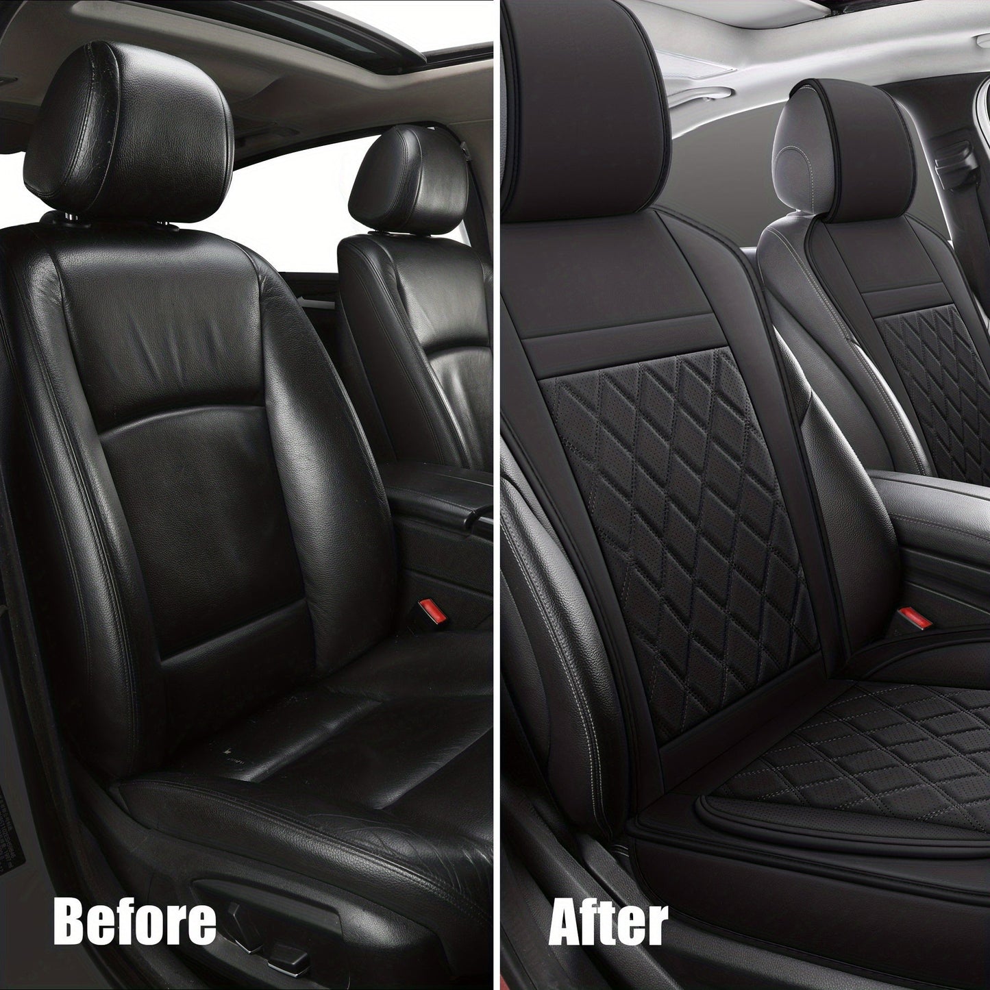 Universal Front Car Seat Covers 2-Pack Full Surround High-Back Bucket Seat Protector Anti-Slip Easy Install for Cars SUVs Trucks - Multiple Colors & Styles
