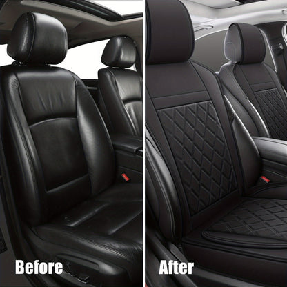 Universal Front Car Seat Covers 2-Pack Full Surround High-Back Bucket Seat Protector Anti-Slip Easy Install for Cars SUVs Trucks - Multiple Colors & Styles
