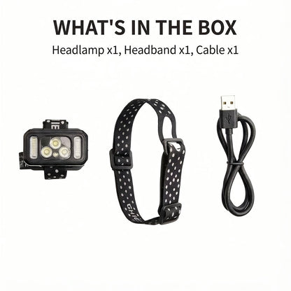 1200 Lumen Rechargeable LED Headlamp with Motion Sensor & Red Light – 8 Modes, USB-C, Waterproof Head Lamp for Camping Hiking Fishing Auto Repair Garage Emergency, Gift for Men