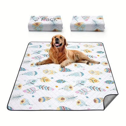 Washable Dog Pee Pads 2-Pack – Reusable Ultra-Absorbent Leak-Proof Whelping Pads with Non-Slip Backing, Machine Washable Puppy Training Pads for Playpen, Crate, Housebreaking & Travel