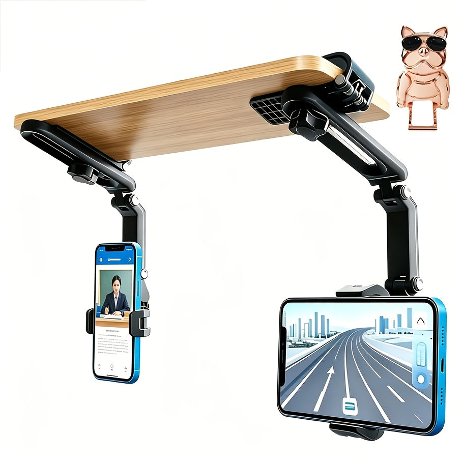 Car Phone Holder Mount 2-Pack Multi-Functional Universal Fit - Dashboard, Windshield & Air Vent Cell Phone Stand for Navigation, Compatible with iPhone & Android, Great Car Gift