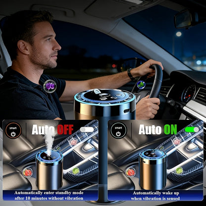 Smart Car Air Freshener with Aromatherapy & Starry Sky Light Display – Portable USB Car Humidifier, Dynamic LED Mood Light, Cologne & Perfume Bundle, Universal Fit, Car Gift & Holiday Gift for Men Women