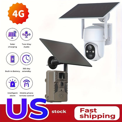 4G Trail Camera No WiFi Required 2K 1440P Solar Powered – Built-in SIM Card, 75ft Night Vision, 0.2s Trigger, 7800mAh Battery, Wireless Outdoor Hunting & Security Camera for Remote Areas