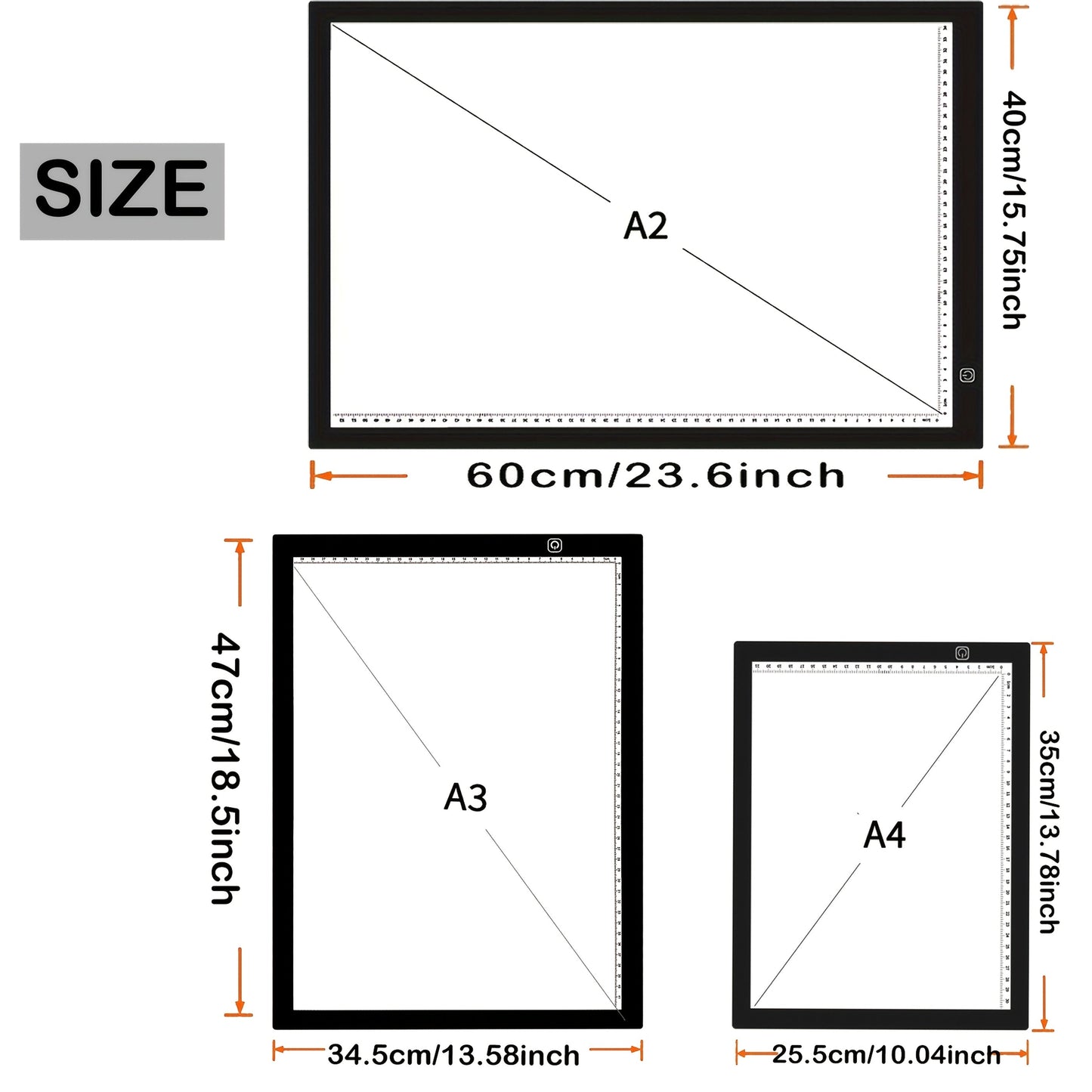 LED Light Pad A2 A3 A4 Adjustable Brightness Dual Light Strip Tracing Board Diamond Painting Sketching Drawing Art Light Box