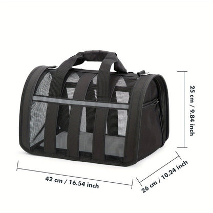 Foldable Soft Pet Carrier Bag – Breathable Mesh Travel Bag for Cats & Dogs, 6 Colors, S/M/L Sizes, Portable with Zipper Closure