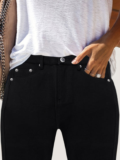 Women's High Waisted Skinny Jeans – Stretchy Denim with Button Accents & Multiple Pockets, Flattering Slim Fit for All Seasons, 11 Colors, Sizes S-XXL
