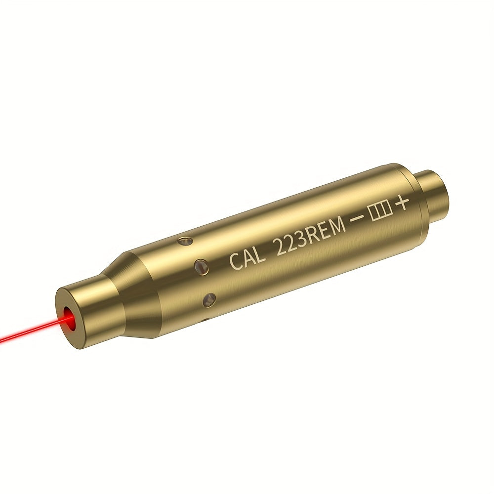 Red Laser Bore Sighter Multi-Caliber Firearm Sight Alignment Tool for 9mm 223rem 308win 45ACP 7.62 40SW 30-06 38SPL 12GA 44Mag 6.5mm, Copper Alloy Barrel Mount, 3 Battery Sets Included – Rifle Pistol Shotgun Accessory