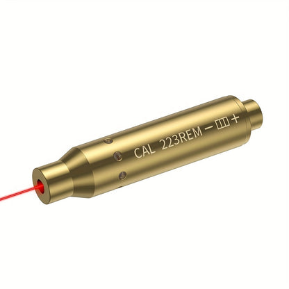 Red Laser Bore Sighter Multi-Caliber Firearm Sight Alignment Tool for 9mm 223rem 308win 45ACP 7.62 40SW 30-06 38SPL 12GA 44Mag 6.5mm, Copper Alloy Barrel Mount, 3 Battery Sets Included – Rifle Pistol Shotgun Accessory