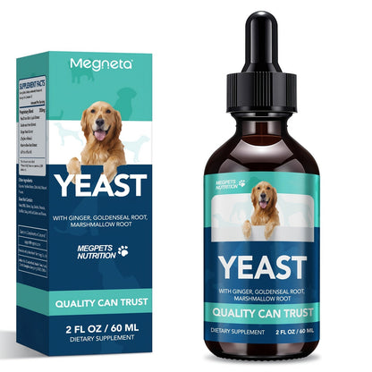 Yeast Health Drops for Dogs & Cats 2fl oz Liquid Supplement Skin Ear Vitality Easy Absorb Formula All Breeds Ages Pet Immune Support Probiotic Drops 60ml