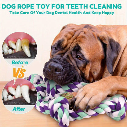 Unbreakable 6-Section Dog Rope Chew Toy – Heavy Duty Tug of War Rope for Medium & Large Dogs Over 80 lbs, Teeth Cleaning Dental Floss Fibers, Non-Toxic Safe Chew Toy for Aggressive Chewers