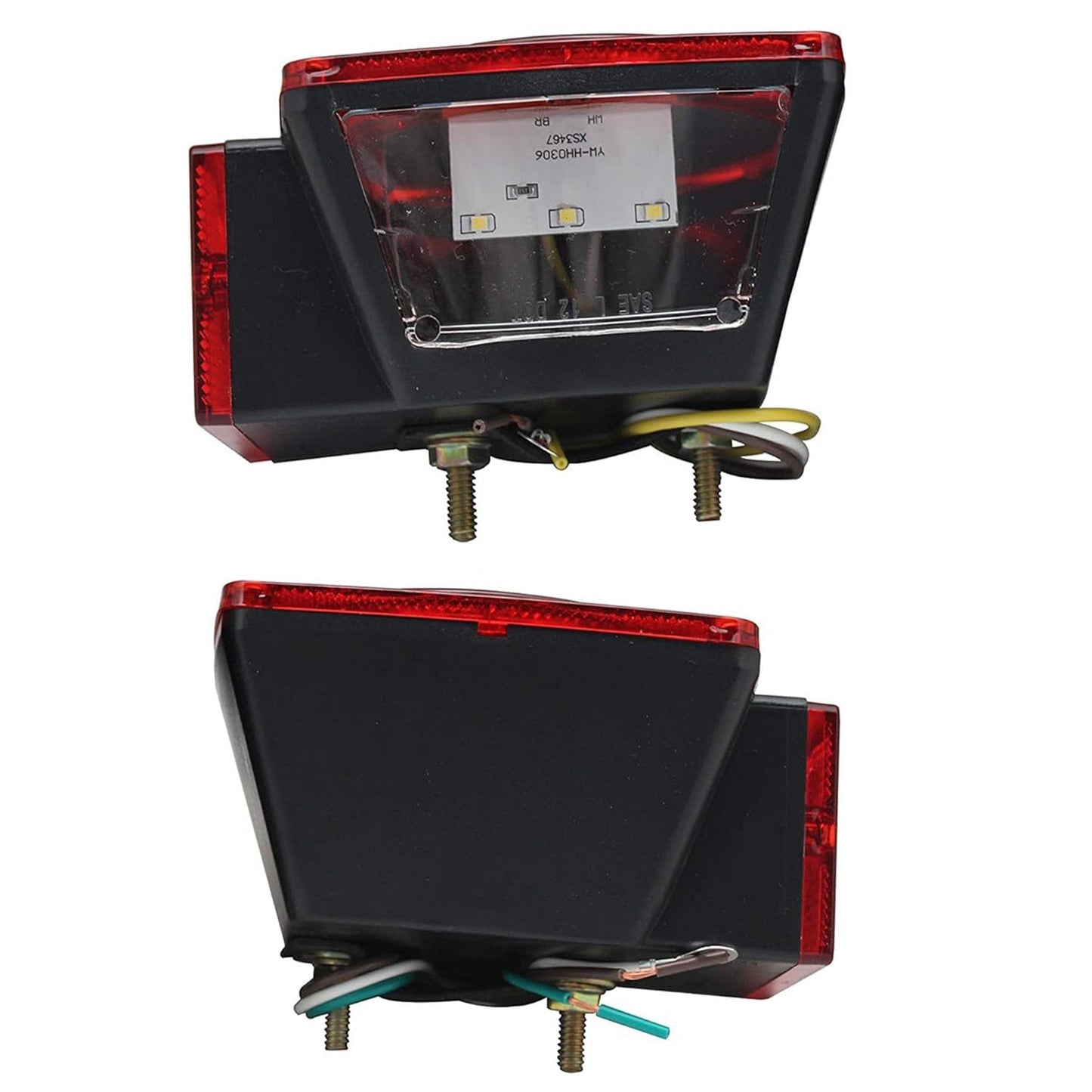 12V LED Trailer Lights Kit Stop Tail Turn Signal License Plate Light for Trailers Under 80" - Square Trailer Tail Lights for Boat Trailer Truck RV Camper Marine with Wiring Options