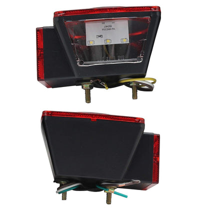 12V LED Trailer Lights Kit Stop Tail Turn Signal License Plate Light for Trailers Under 80" - Square Trailer Tail Lights for Boat Trailer Truck RV Camper Marine with Wiring Options