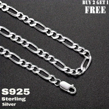 925 Sterling Silver Figaro Chain Necklace – 6mm Wide, 18 to 24 Inch, Unisex Men & Women, Includes Gift Box – Classic Silver Chain for Everyday Wear & Gifting