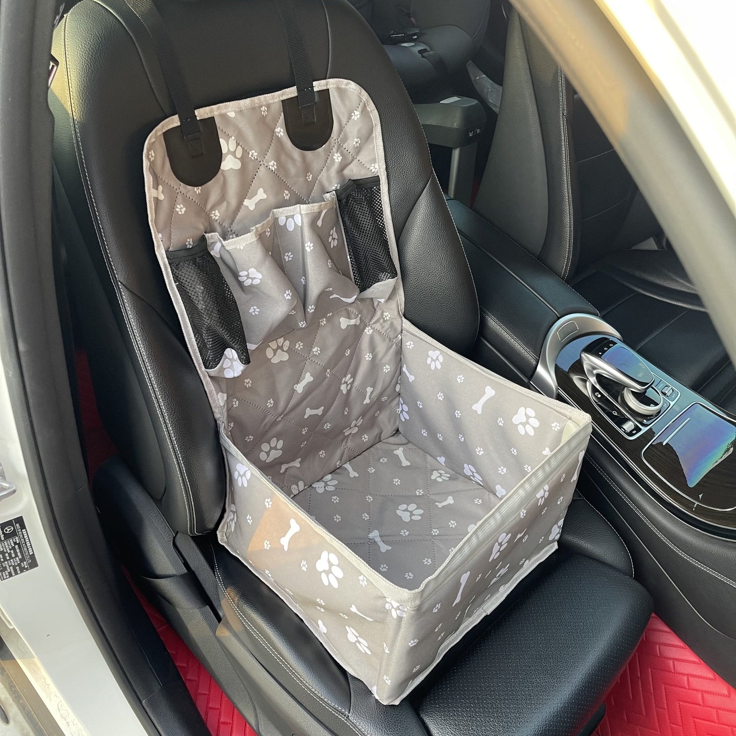 Car Dog Seat Mat Front Passenger Seat Scratch Dirt Resistant Polyester Pet Travel Seat Cover Protector All Dog Sizes Grey Black Pink White Car Interior Protection
