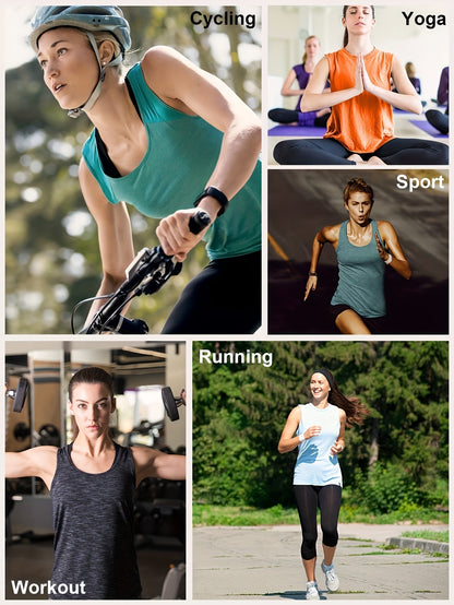 5 Pack Women's Athletic Tank Tops Quick Dry I-Back Design – Breathable Moisture-Wicking Workout Shirts for Fitness Training, Running & Gym, Sizes S-XXL, Mixed Colors
