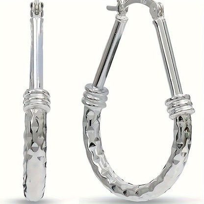 S925 Sterling Silver Hoop Earrings Italian Classic Design Elegant Luxury Daily Wear Engagement Wedding Gift for Wife Girlfriend