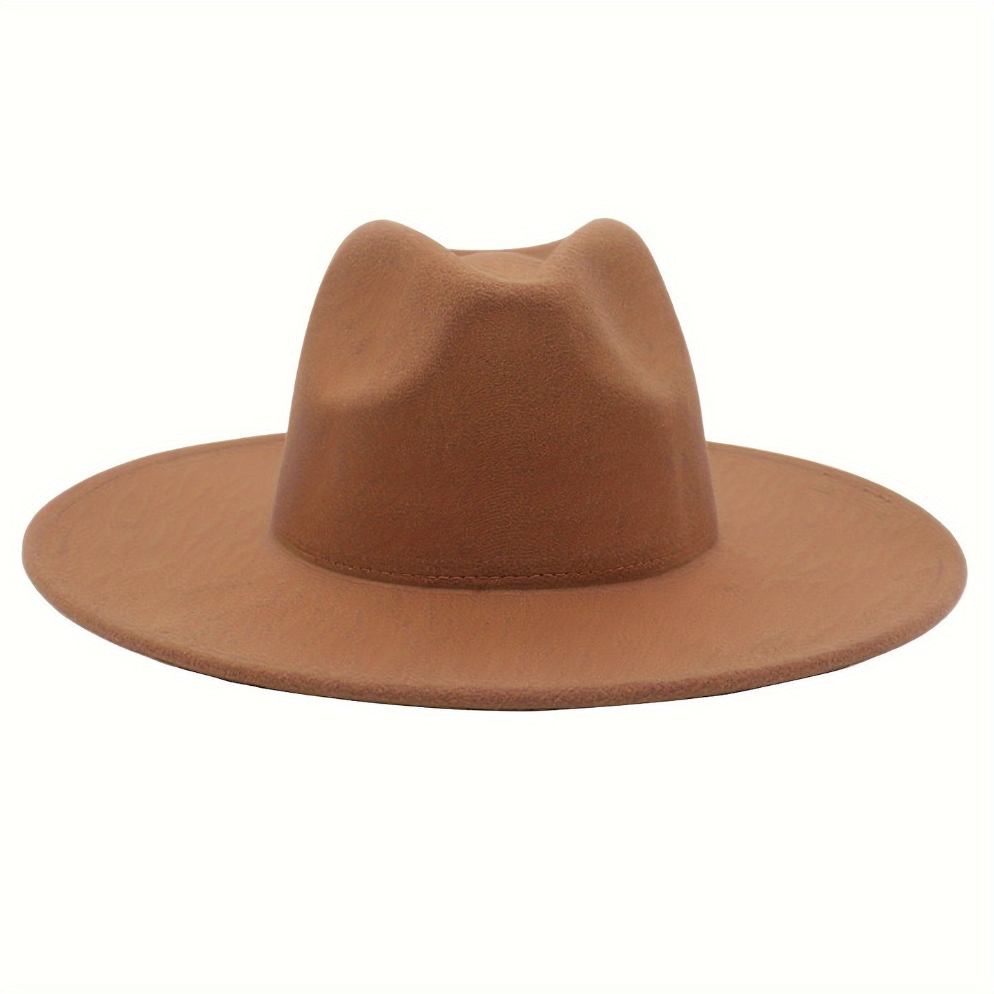 Wide Brim Cowboy Hat for Men & Women – Western Felt Fedora Cowgirl Cap, Classic Jazz Panama Trilby Style, Sun Hat for Outdoor Festivals, Travel & Everyday Casual Wear