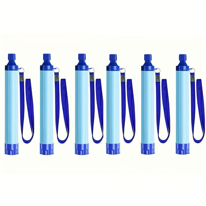 Portable Water Filter Purifier Straw Survival Kit – Durable ABS Filtration Straw with Lanyard & Extension Tube for Camping, Hiking, Backpacking, Travel, Wilderness & Emergency Preparedness – 1/2/4/6 Pack