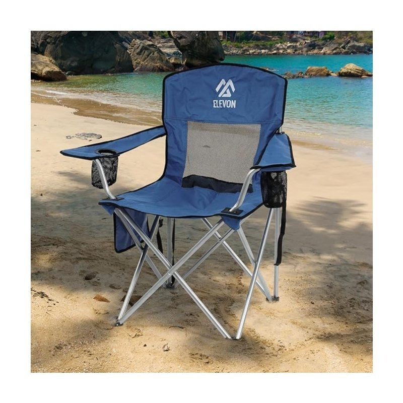 Folding Camping Chair with Tilting Canopy Sunshade – 225LBS Capacity, 22.8" Wide Seat, Mesh Cup Holder & Carry Bag, Portable Beach Lawn Chair for Camping, Hiking & Outdoor Events – 9 Color Options