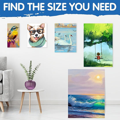 Stretched Canvas Multi-Pack Primed White 100% Cotton – Round Rectangular and Square Sets in 10 15 and 20 Pieces – Artist Canvas Boards for Acrylic Oil Painting Pouring and Mixed Media