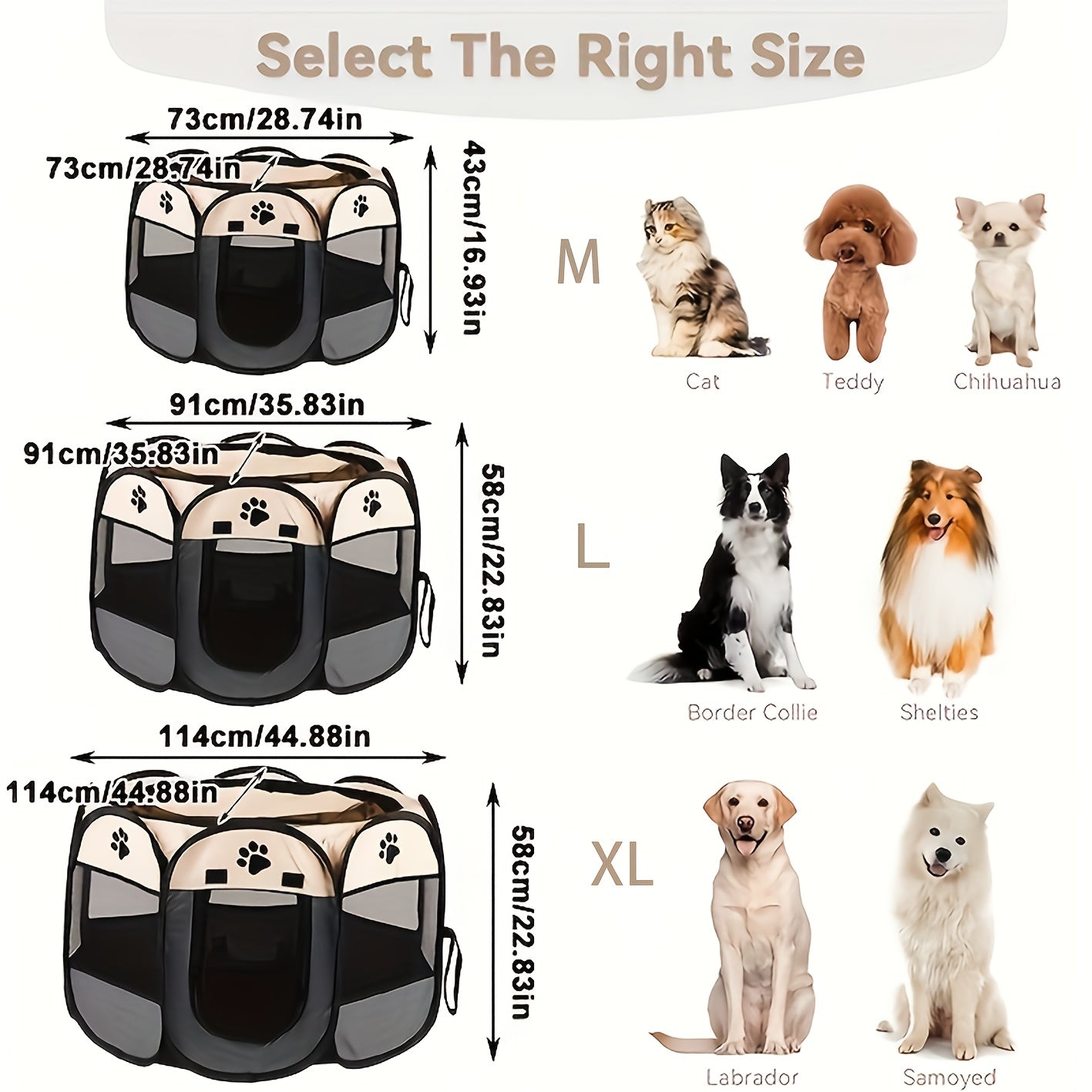 Octagonal Foldable Pet Fence Tent All-Seasons Kennel & Cat Bed – Scratch-Resistant Oxford Cloth Dog Cage for Puppies & Cats, Indoor Outdoor Camping Travel Playpen, Portable Collapsible Pet House